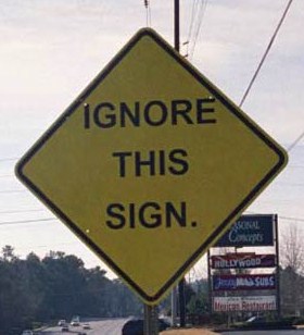 Ignore this sign - is this your semiotic attitude #dminsfs